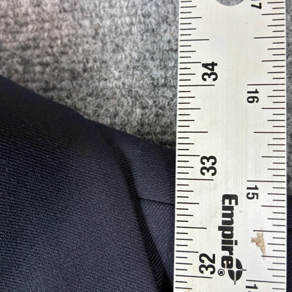 Lauren Ralph Lauren Mens Navy Blue Wool Blend Blazer Gold Crest Buttons 46L